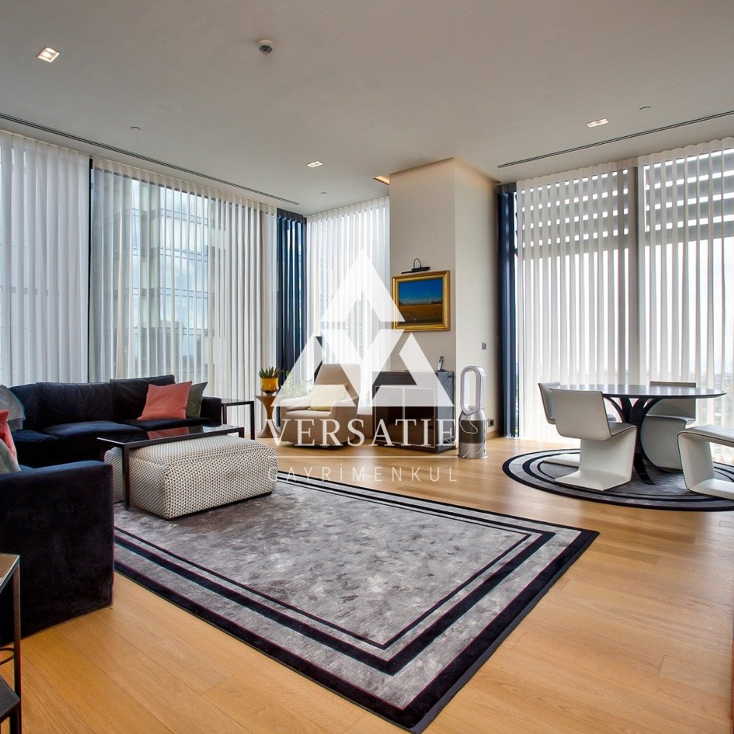 Magnificent rental residence in Çiftçi Towers, with a view, a large living area, ready to move, furnished